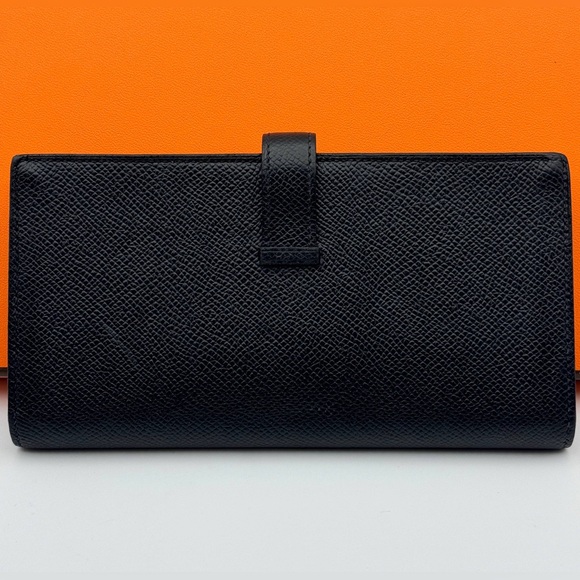 Hermes Bearn Soufflet Bifold Long Wallet Epsom Noir Black France Box - Picture 3 of 16